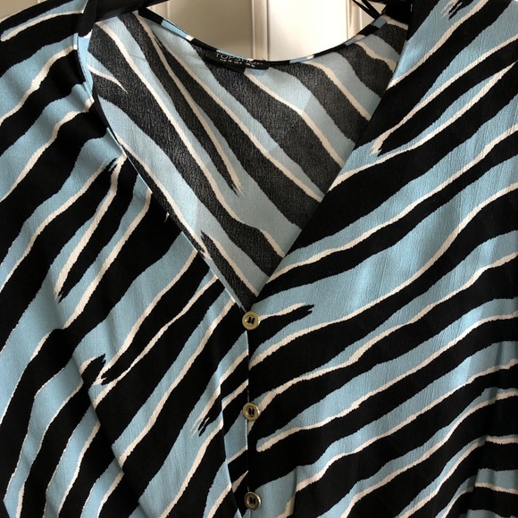 NWOT Topshop Striped Blouse - Picture 5 of 7